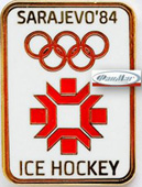 Значок хоккей Олимпиада Сараево 1984